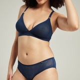 The Sheer Deco Easy Does It Bralette - Navy