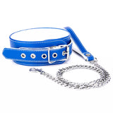 Soft Adjustable Blue PU Leather BDSM Collar