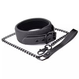 Elegant Black BDSM Collar & Leash Set