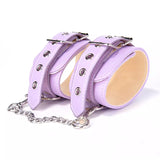 Soft Adjustable Purple PU Leather BDSM Ankle Cuffs