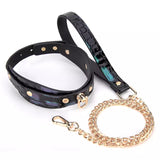 Soft Adjustable Black PU Leather BDSM Collar