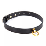 Soft Adjustable Black PU Leather BDSM Collar