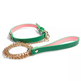 Soft Adjustable Green PU Leather BDSM Collar