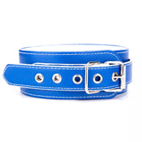 Soft Adjustable Blue PU Leather BDSM Collar