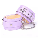 Soft Adjustable Purple PU Leather BDSM Ankle Cuffs