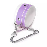 Soft Adjustable Purple PU Leather Handcuff and Ankle Cuff Set