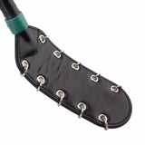 Luxury Leather & Satin Spanking Paddle with Stainless Steel Spikes