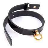 Soft Adjustable Black PU Leather BDSM Collar