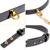 Soft Adjustable Black PU Leather BDSM Collar