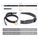 Soft Adjustable Black PU Leather BDSM Collar