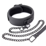 Elegant Black BDSM Collar & Leash Set