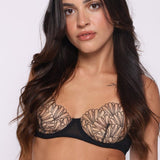 Black Floral Embroidered Sheer Bra