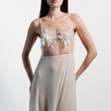 Ethereal Ivory Floral Embellished Night Gown