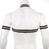 Men Gold Glitter Elastic Body Chest Harness - Shine Bright