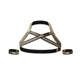 Men Gold Glitter Elastic Body Chest Harness - Shine Bright