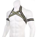 Men Gold Glitter Elastic Body Chest Harness - Shine Bright