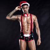 Sexy Gay Christmas 3-Piece Singlet Set Men Costume