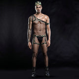 Men's Camo Army Fishnet Costume - Salute to Your Sexy Soldier Fantasies