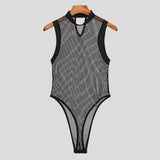 Gay Men's Black Mesh Bodysuit - Elevate Your Style