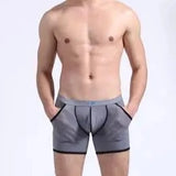 Men's Pocketed Ice Silk Boxer Briefs - Comfortable and Fun