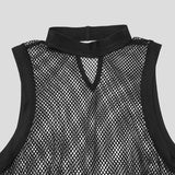 Gay Men's Black Mesh Bodysuit - Elevate Your Style