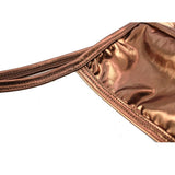 CLEVER-MENMODE Shiny Faux Leather Thong - Dazzle in Style