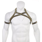 Men Gold Glitter Elastic Body Chest Harness - Shine Bright