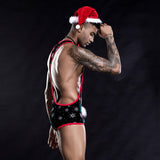 Sexy Gay Christmas 3-Piece Singlet Set Men Costume