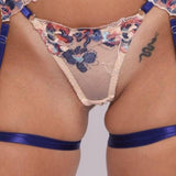 Blue Blossom Embroidered Panty - Delicate Nude