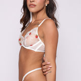 Sweet Strawberry Dream Embroidered Bra & Thong Set