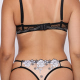 Black Embrace Lace Bra With Silver Accent