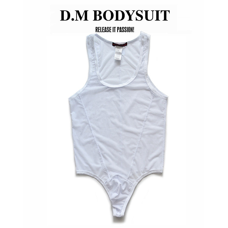 Mesh High-Cut Men's Bodysuit - Available in White, Black, Pink, Purple