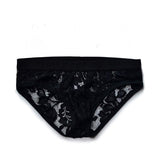 Men's Lace Briefs with Signature Band - Sleek Black and White