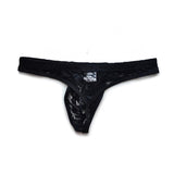 Men's Lace Thong - Understated Elegance in Black and White