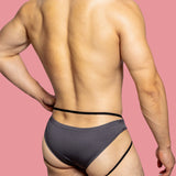 Chic Vinyl Pink and Black Leather Jockstrap – Edgy Style in Multiple Colors