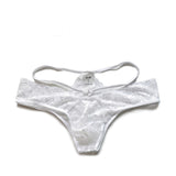 Men's Lace Tie-Waist Thong - Sensual Elegance in Black and White