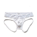 White Lace-Waist Jockstrap - Refined Seduction