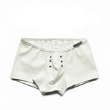 Men's PU Trunks with Button Detail - Sleek in Black and White