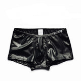 Men's PU Trunks with Button Detail - Sleek in Black and White