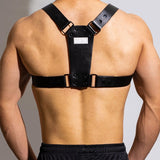 Men's PU Leather Adjustable Shoulder Harness - Dominant Style and Structure