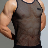 Men's Breathable Mesh Sports Tank Top in Black and White – Athletic Essential