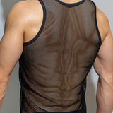 Men's Breathable Mesh Sports Tank Top in Black and White – Athletic Essential