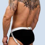 Adjustable Leather Cockring Harness Belt for Men - Available in White, Black, Brown