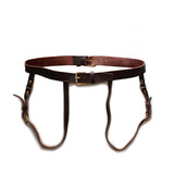 Adjustable Leather Cockring Harness Belt for Men - Available in White, Black, Brown