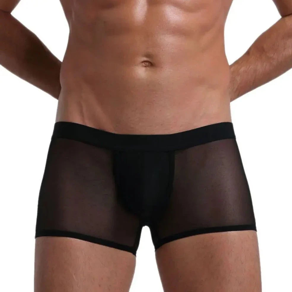 Men's Transparent Mesh Boxer Shorts - Silky Smooth Comfort