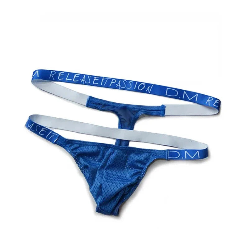 DM Gay Men's Double Banded Mesh Thong - Unique and Comfortable