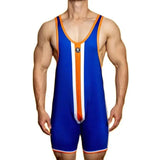 DM Striped Wrestling Singlet - Flaunt Your Curves