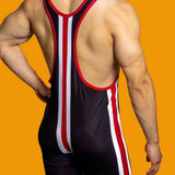 DM Striped Wrestling Singlet - Flaunt Your Curves