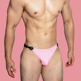 VividFlash Leather Buckle Bikini Briefs - Stylish Comfort