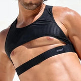 JOCKMAIL Men's Mesh Harness Crop Tops